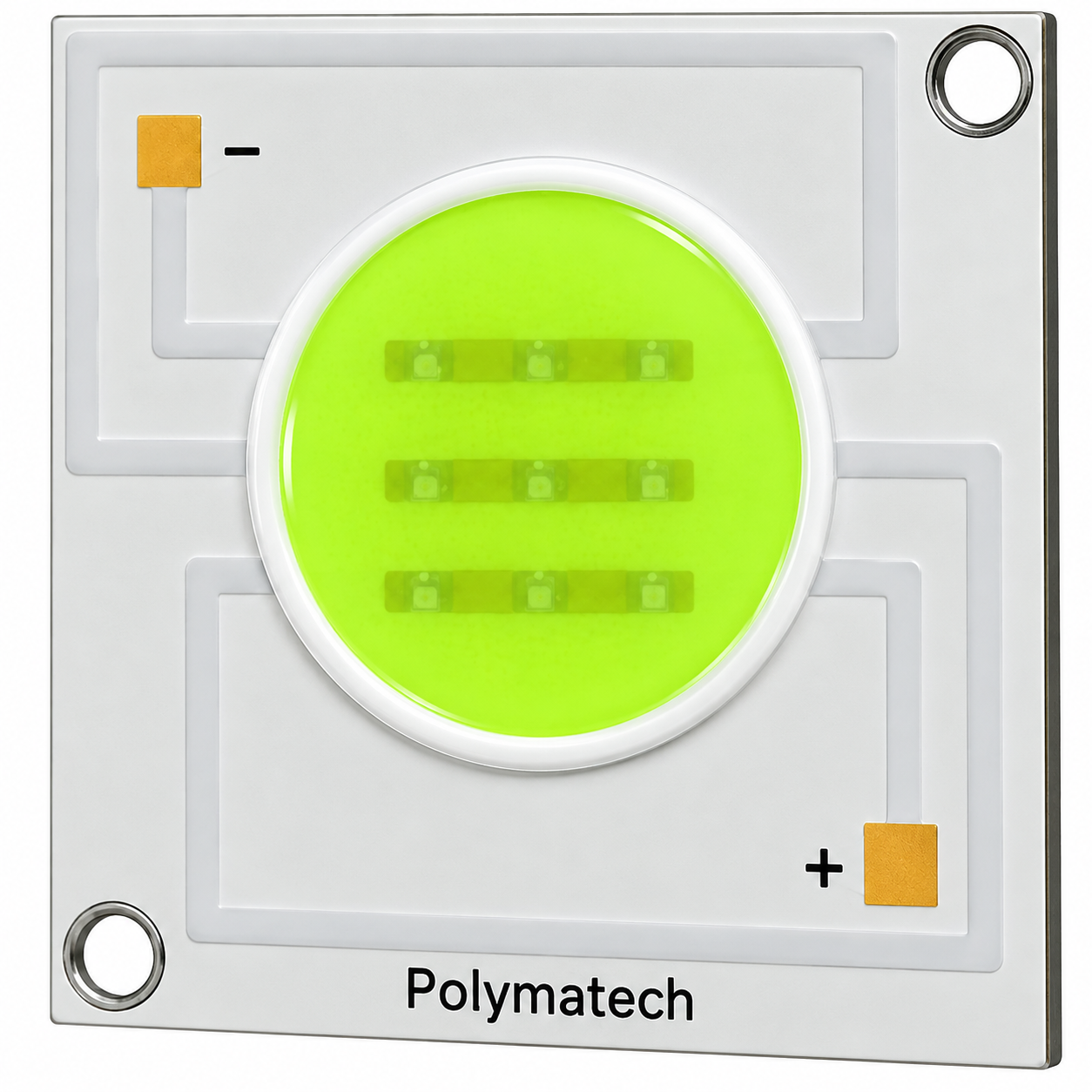 Indicative Polymatech infrared-plus-blue chip-on-board LED.