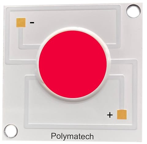 Indicative Polymatech chip-on-board LED used to represent the Blue plus Red configuration.